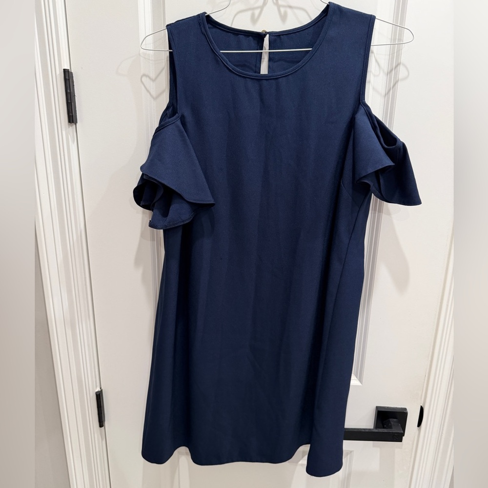 Amazon Navy Blue Cold Shoulder Mini Dress